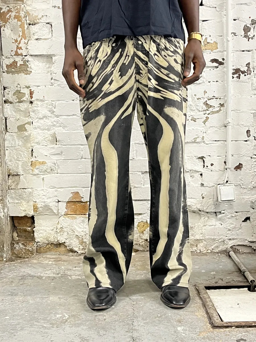 SS2002 Cavalli Hallucination Psycho  Black & White Pants FQJXoCn 0