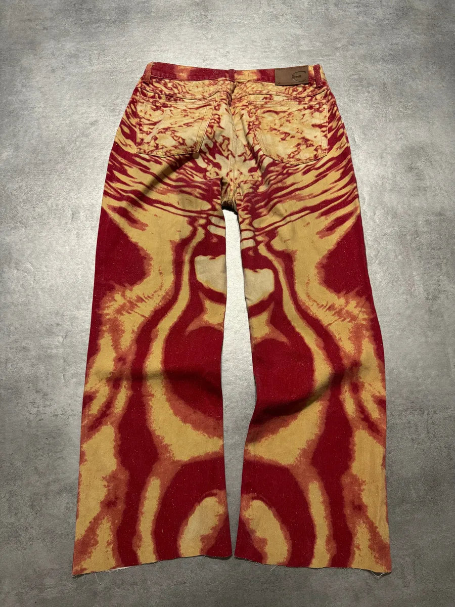 SS2002 Cavalli Hallucination Red Lava Zebra Pants (S) 2