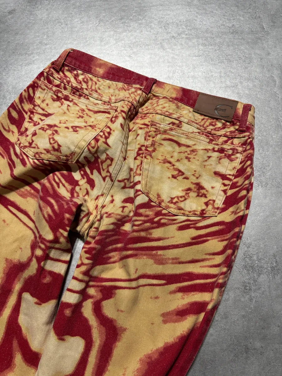 SS2002 Cavalli Hallucination Red Lava Zebra Pants (S) 3