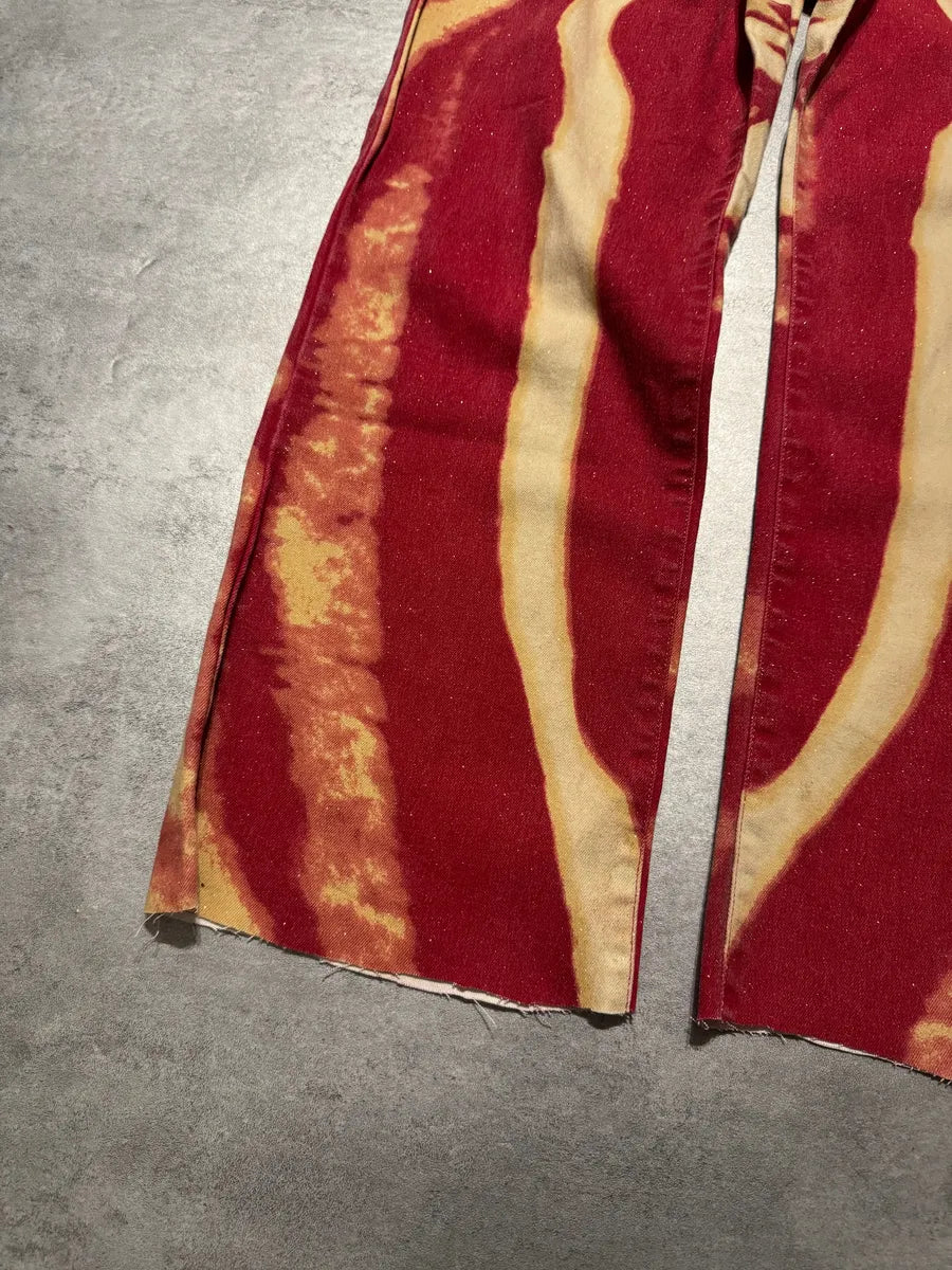 SS2002 Cavalli Hallucination Red Lava Zebra Pants (S) 5