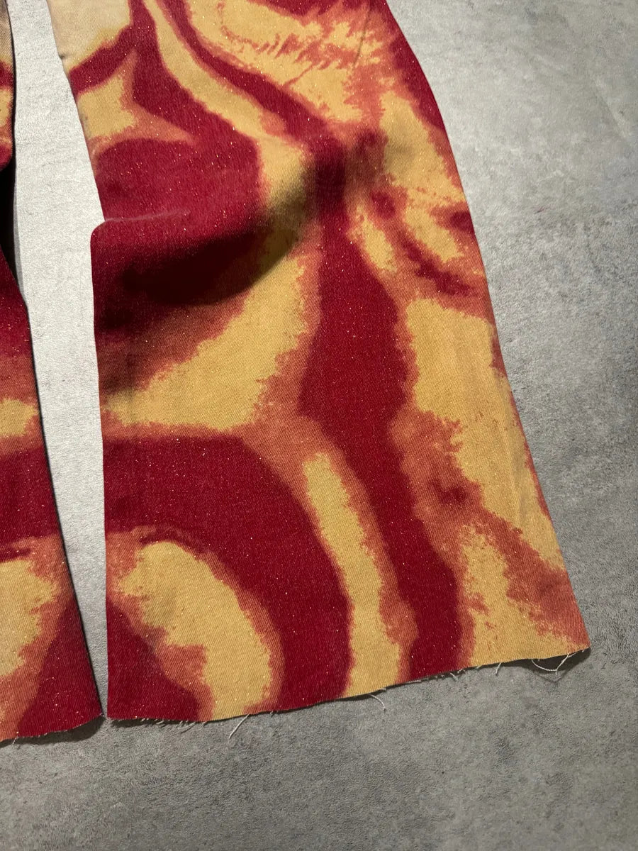 SS2002 Cavalli Hallucination Red Lava Zebra Pants (S) 6