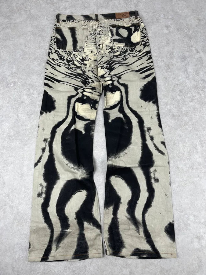 SS2002 Cavalli Hallucination Zebra Black & White Pants XMRilqR 5
