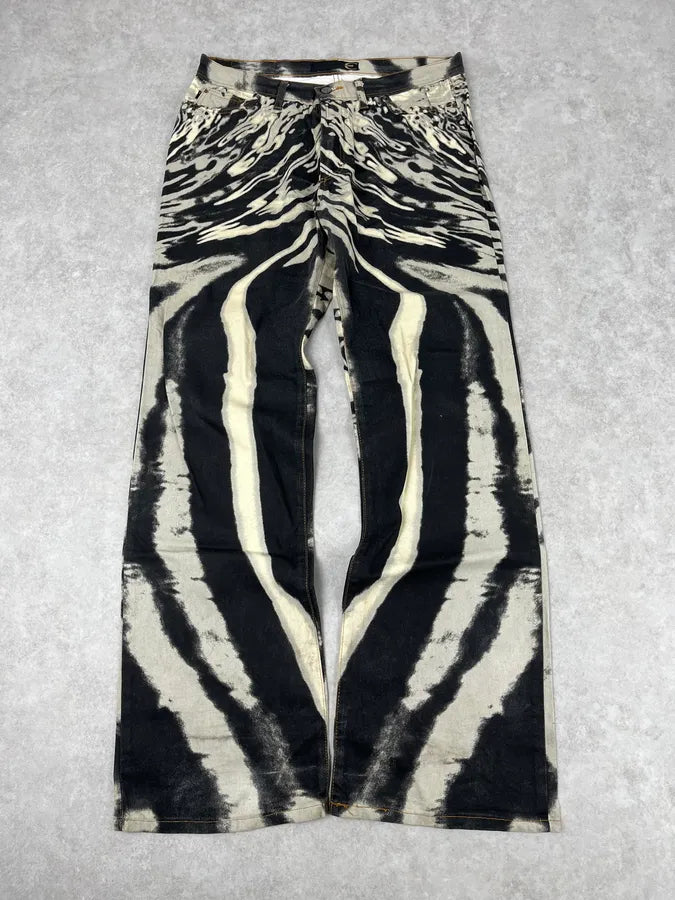 SS2002 Cavalli Hallucination Zebra Black & White Pants XMRilqR 0