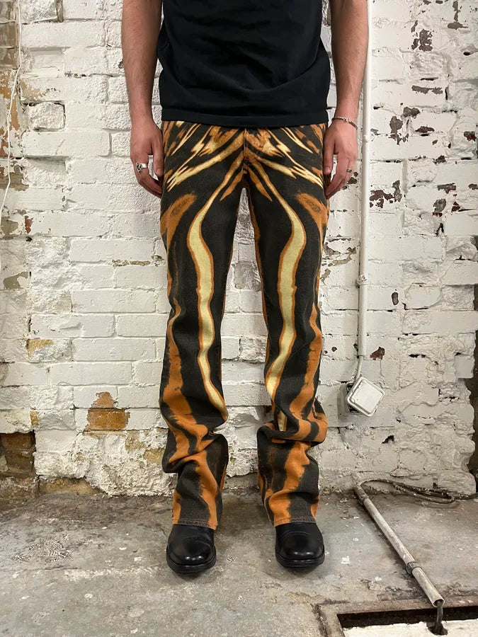SS2002 Cavalli Orange Hallucination Pants MwdEjDI 1