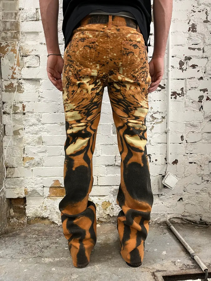 SS2002 Cavalli Orange Hallucination Pants MwdEjDI 3