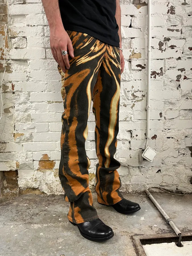 SS2002 Cavalli Orange Hallucination Pants MwdEjDI 4