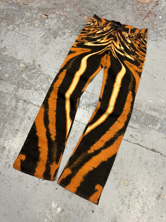 SS2002 Cavalli Orange Hallucination Pants MwdEjDI 6