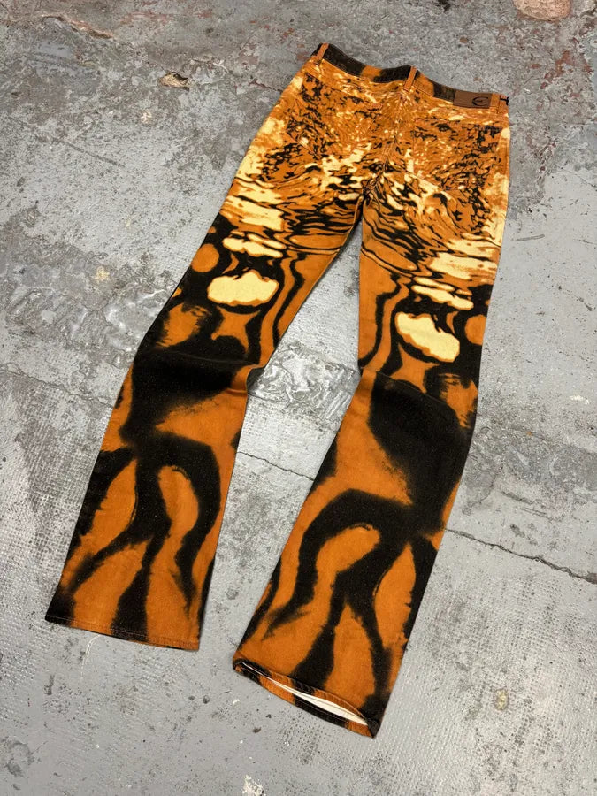 SS2002 Cavalli Orange Hallucination Pants MwdEjDI 8