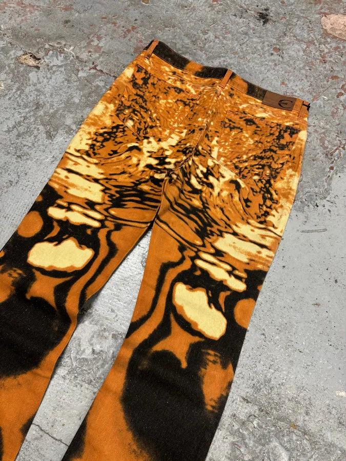 SS2002 Cavalli Orange Hallucination Pants MwdEjDI 9