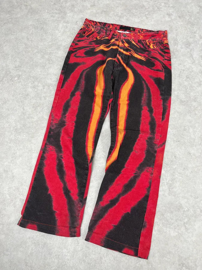 SS2002 Cavalli Red Evil Hallucination Pants IUluHFe 4