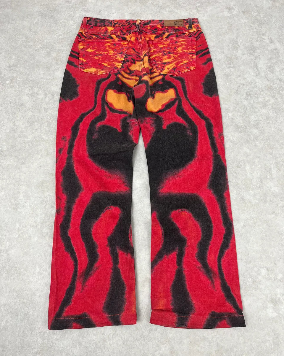 SS2002 Cavalli Red Evil Hallucination Pants IUluHFe 6