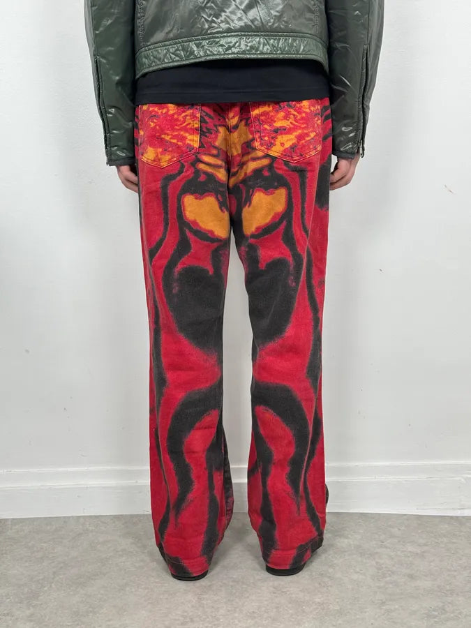 SS2002 Cavalli Red Evil Hallucination Pants IUluHFe 3