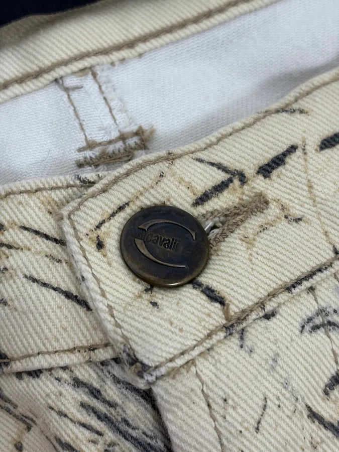 SS2002 Cavalli Sand Yellow & Grey Crocodile Effect Pants EKVdwUr 10