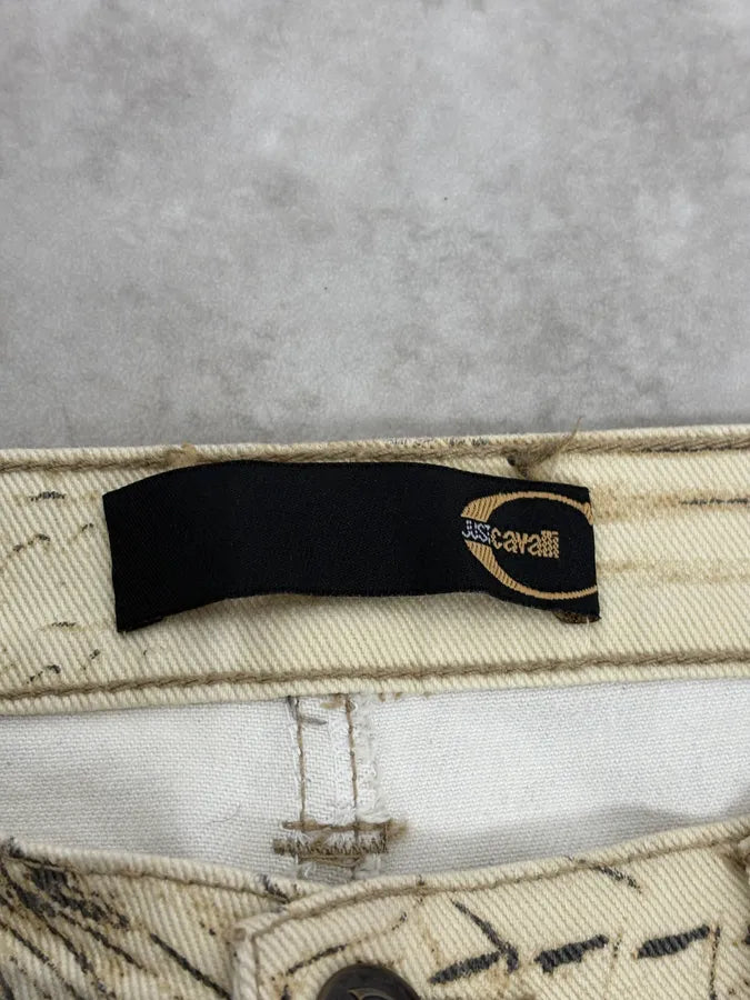 SS2002 Cavalli Sand Yellow & Grey Crocodile Effect Pants EKVdwUr 12