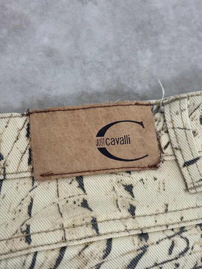 SS2002 Cavalli Sand Yellow & Grey Crocodile Effect Pants EKVdwUr 9