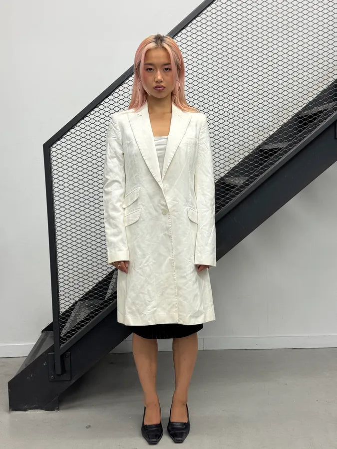 SS2002 Cavalli White Zebra Lining Long Jacket XowqKcf 0