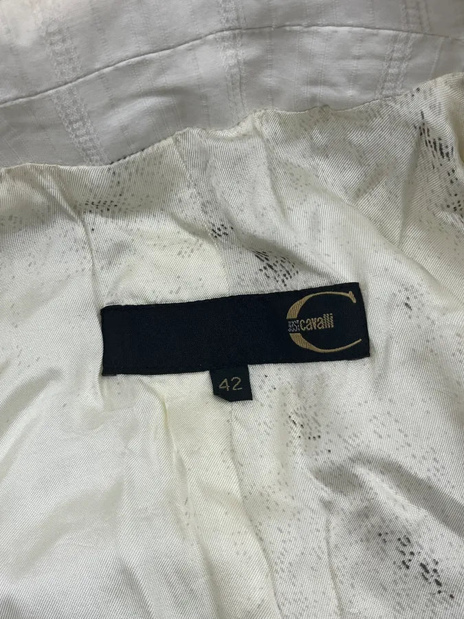 SS2002 Cavalli White Zebra Lining Long Jacket XowqKcf 11