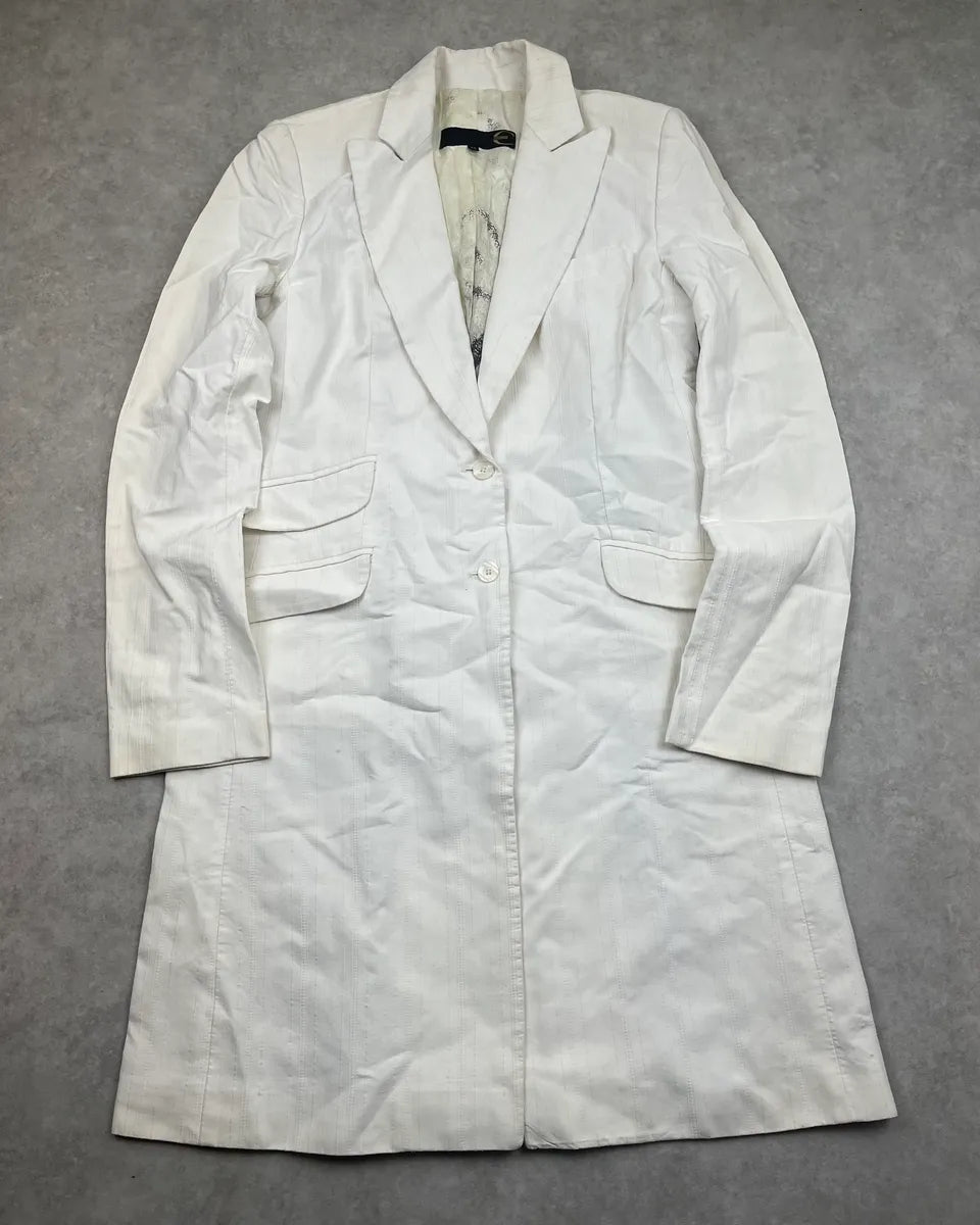 SS2002 Cavalli White Zebra Lining Long Jacket XowqKcf 2