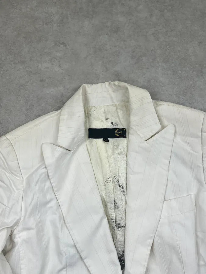 SS2002 Cavalli White Zebra Lining Long Jacket XowqKcf 4