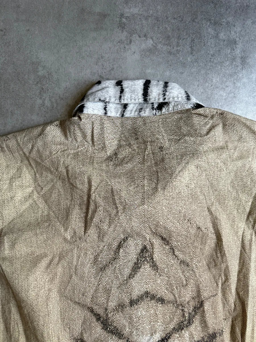 SS2002 Cavalli Zebra Camel Faded Short Sleeves Shirt CrmzBBR 8