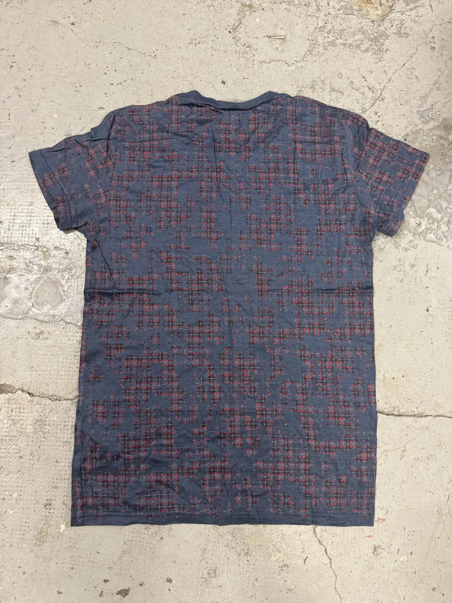 SS2002 Dior Blue & Red Check Tagged Abstract T-Shirt ZVircTB 2