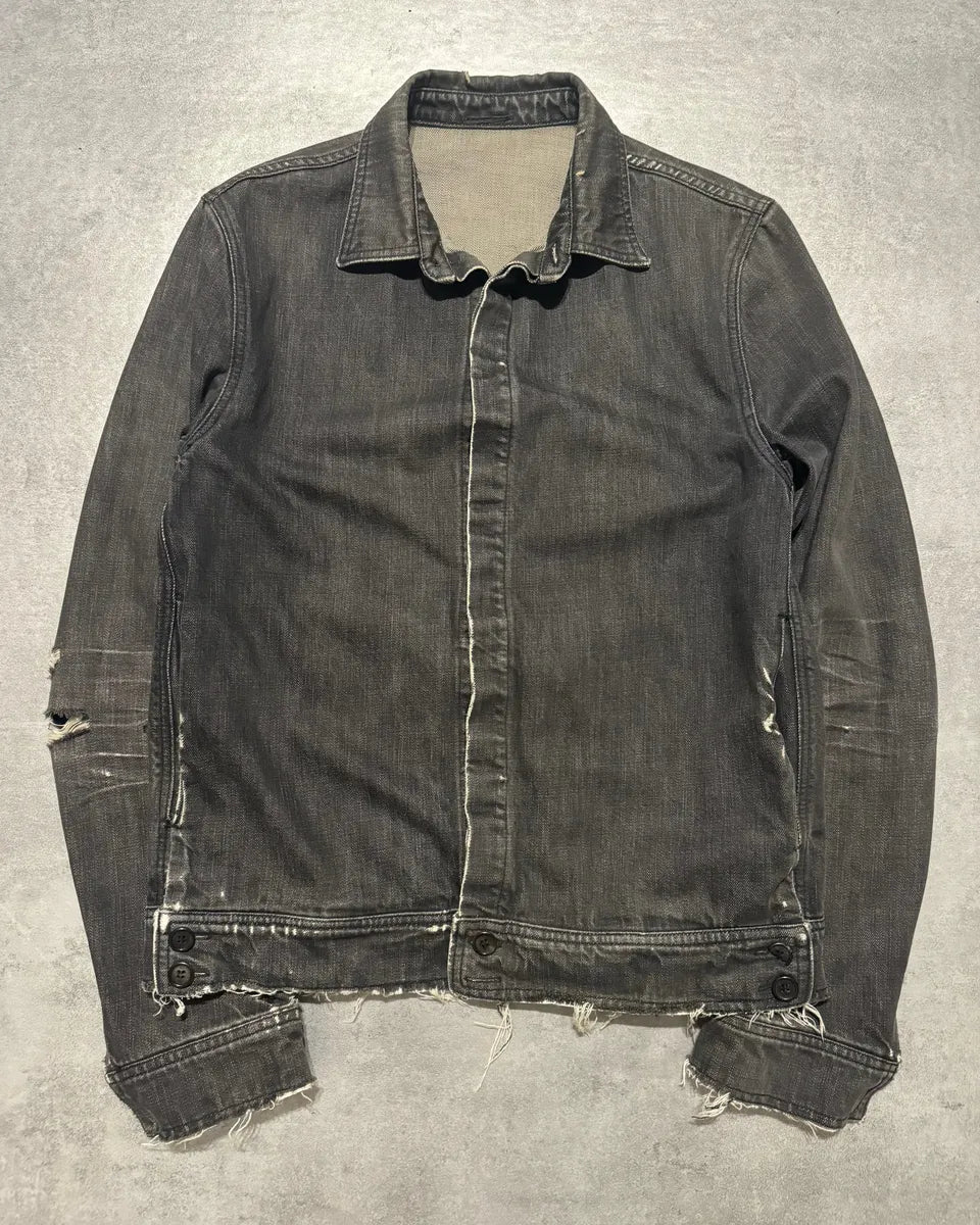 SS2002 Dior Distressed Grey Buttoned Denim Jacket (M) 0