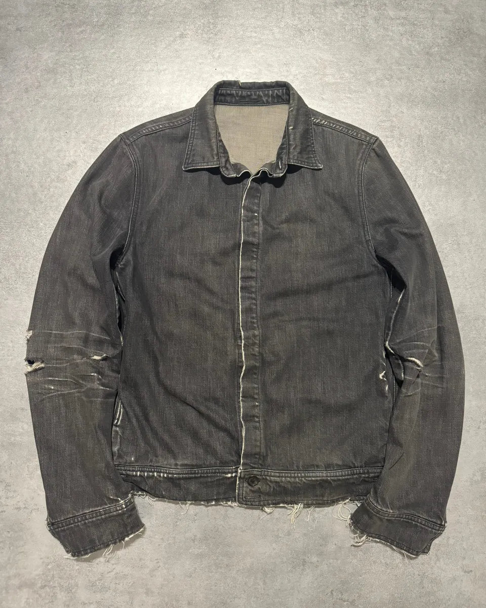 SS2002 Dior Distressed Grey Buttoned Denim Jacket (M) 1