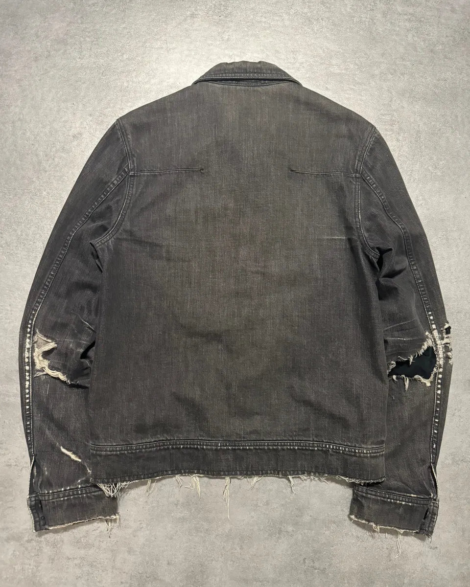 SS2002 Dior Distressed Grey Buttoned Denim Jacket (M) 2