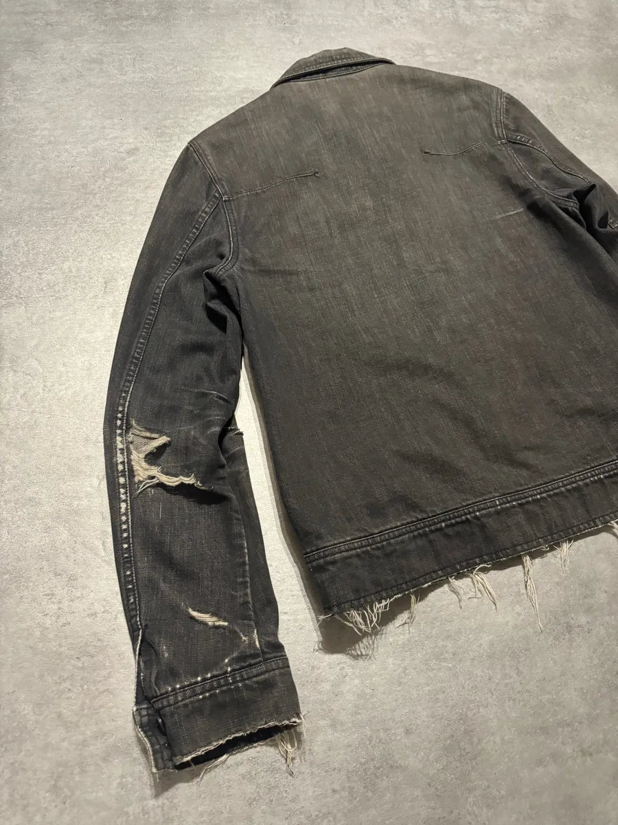 SS2002 Dior Distressed Grey Buttoned Denim Jacket (M) 3