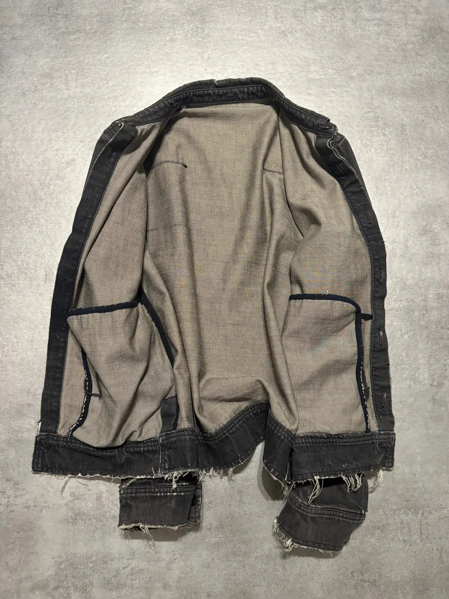 SS2002 Dior Distressed Grey Buttoned Denim Jacket (M) 4