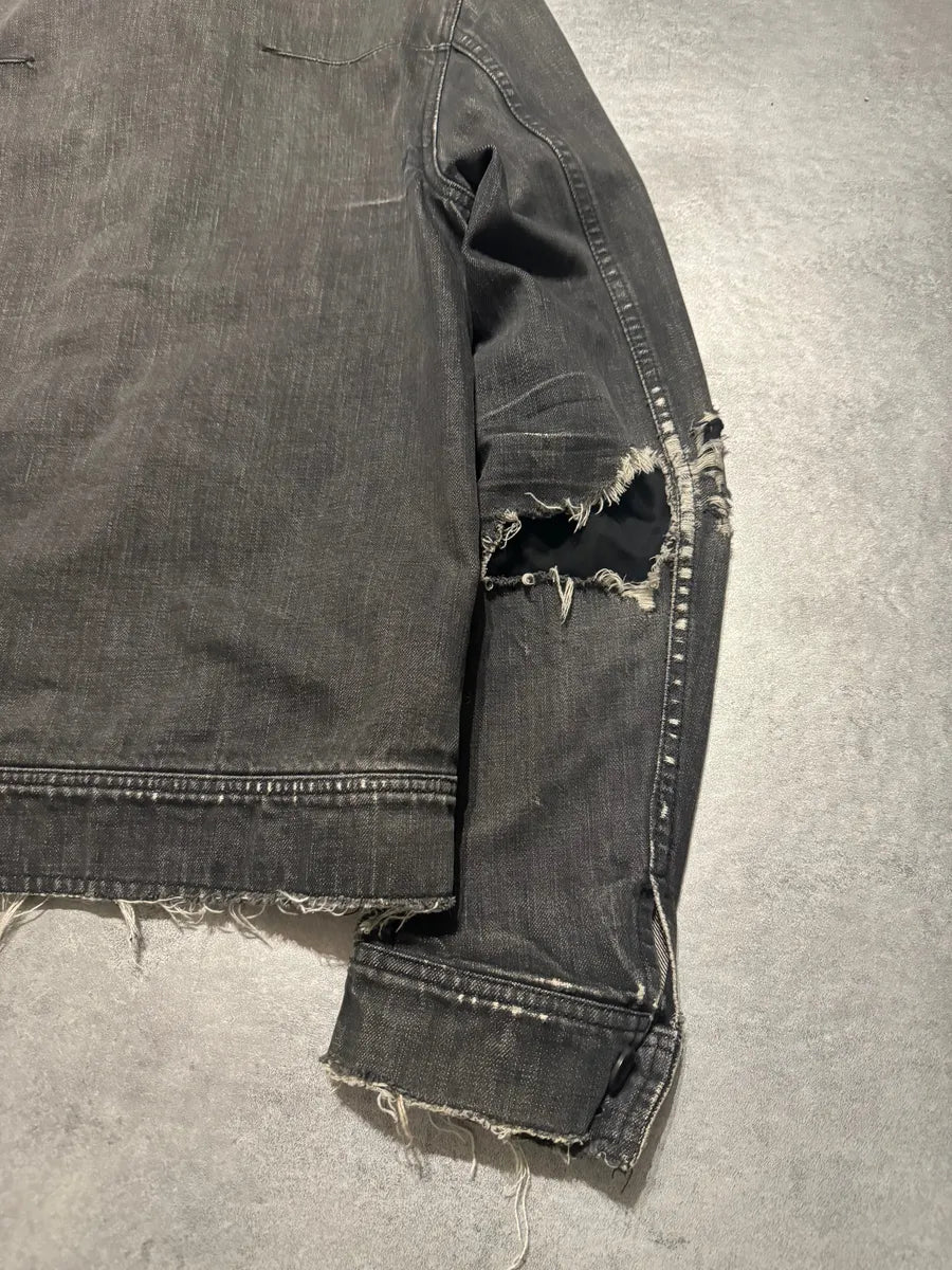 SS2002 Dior Distressed Grey Buttoned Denim Jacket (M) 5