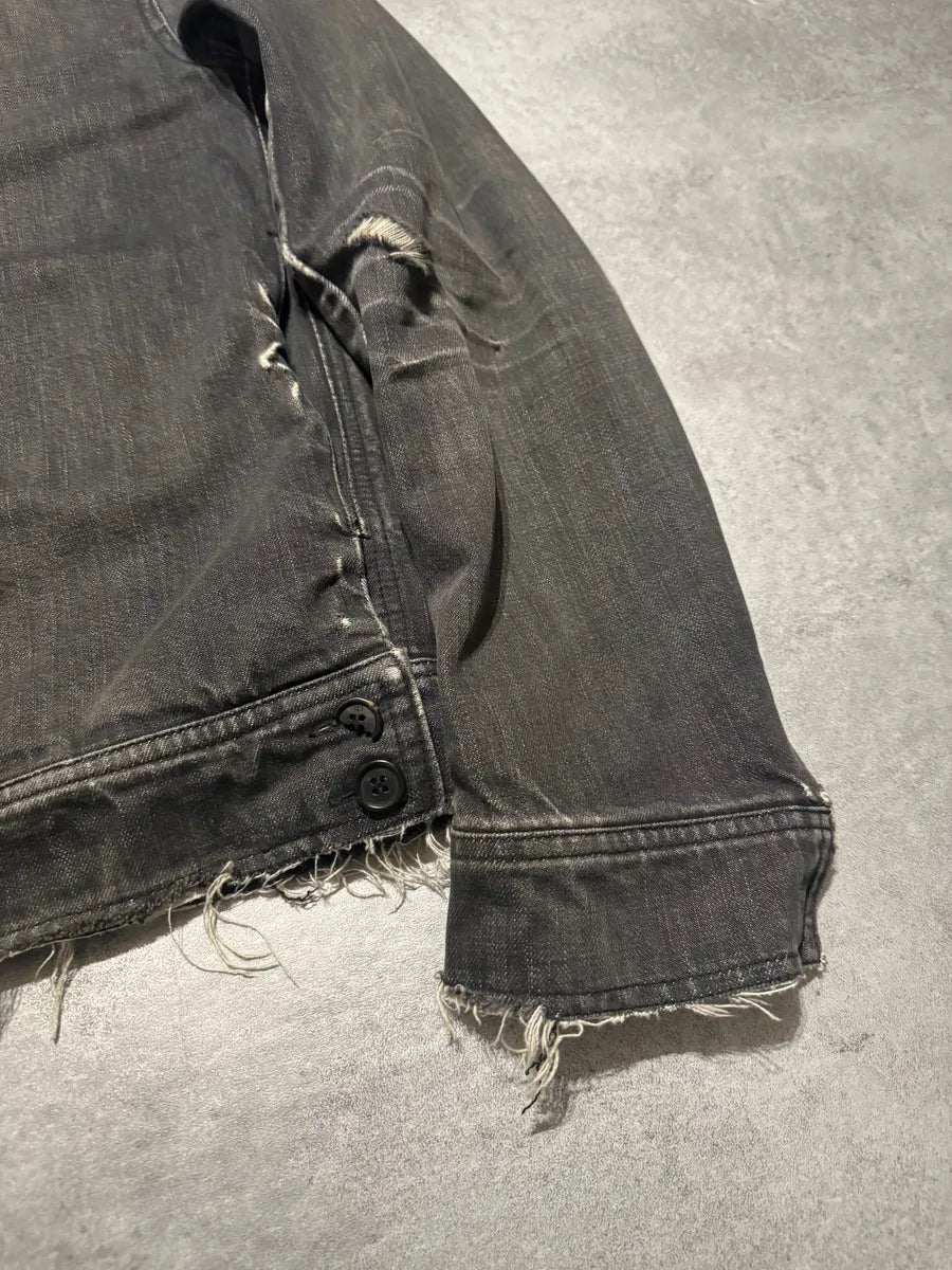 SS2002 Dior Distressed Grey Buttoned Denim Jacket (M) 7