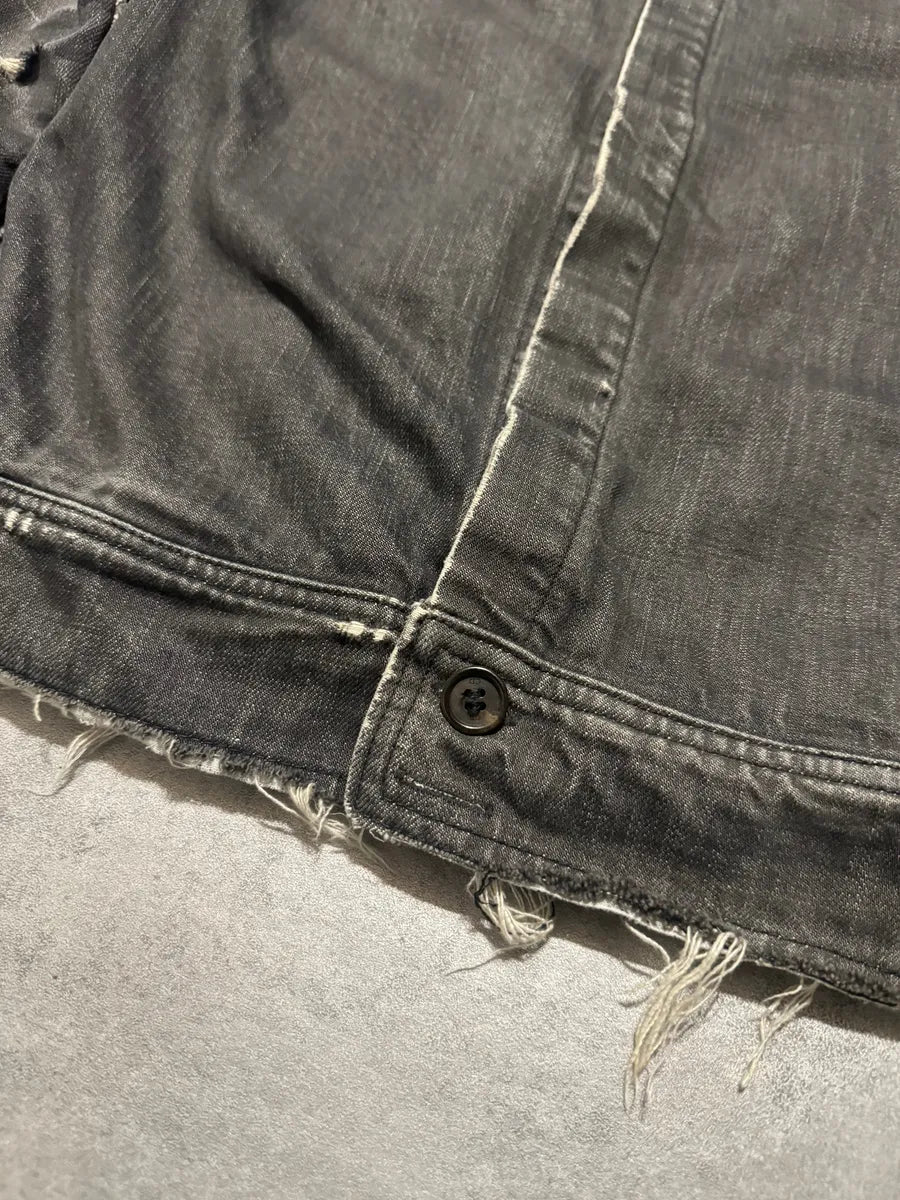 SS2002 Dior Distressed Grey Buttoned Denim Jacket (M) 8