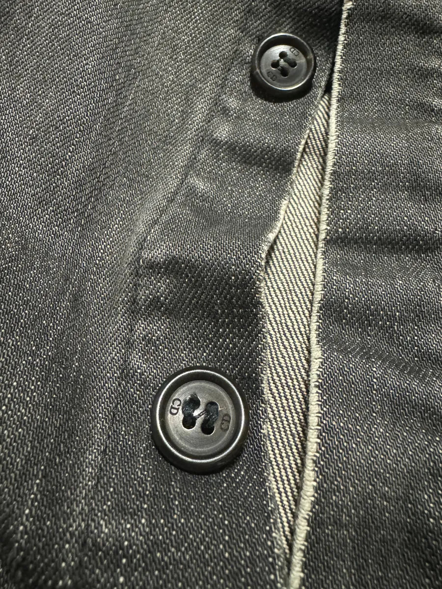 SS2002 Dior Distressed Grey Buttoned Denim Jacket (M) 9