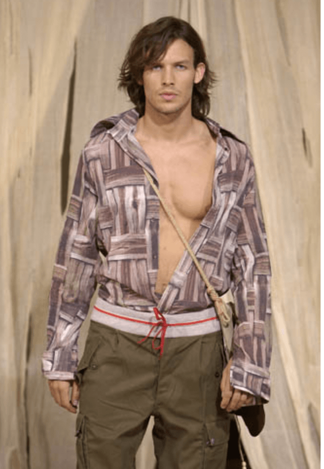 SS2002 Dolce & Gabbana Beige Trompe l’Oeil Framework Shirt mnMgNaD 1