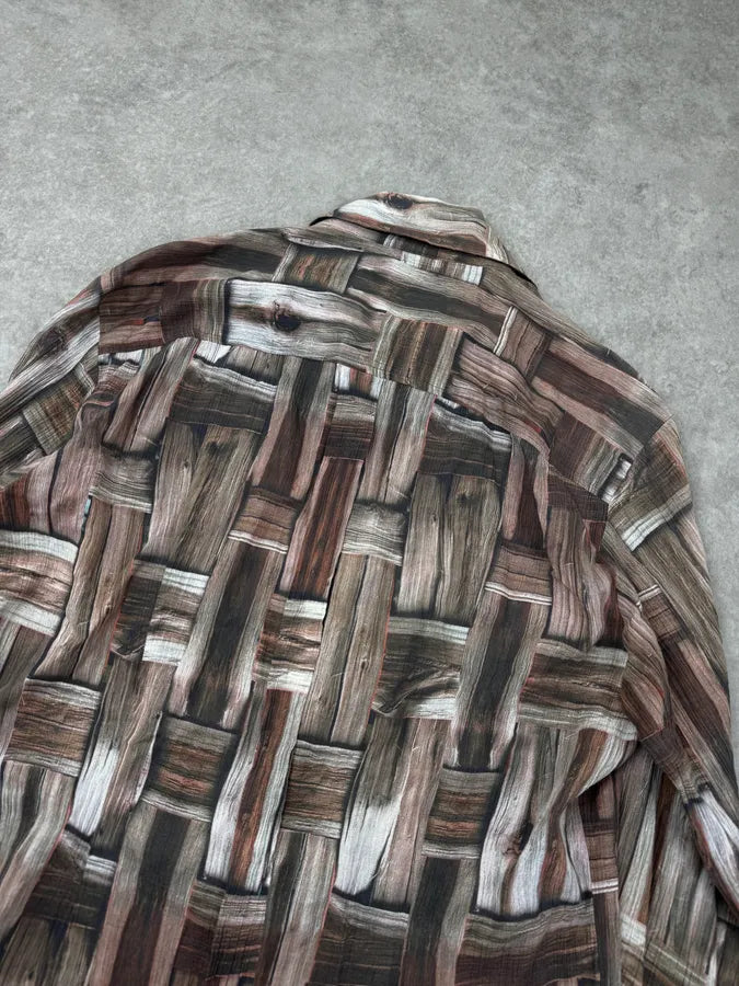 SS2002 Dolce & Gabbana Beige Trompe l’Oeil Framework Shirt mnMgNaD 7