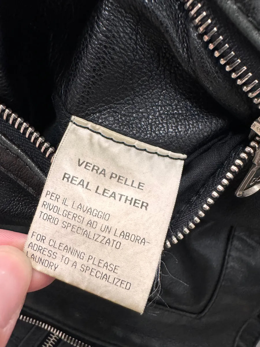 SS2002 Dolce & Gabbana Cargo Black Multi Zips Leather Jacket GomFvYa 6