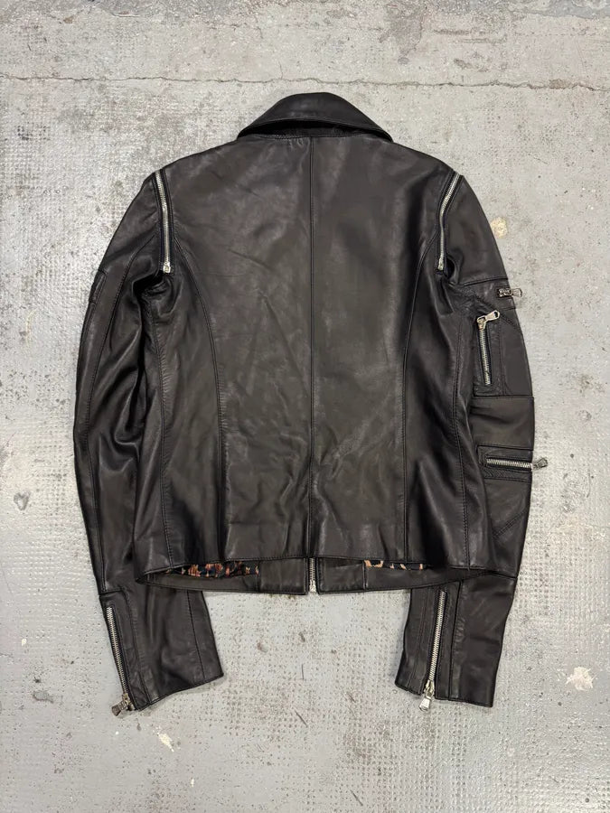 SS2002 Dolce & Gabbana Multi-Zip Cropped Leather Jacket cWjVeDR 2