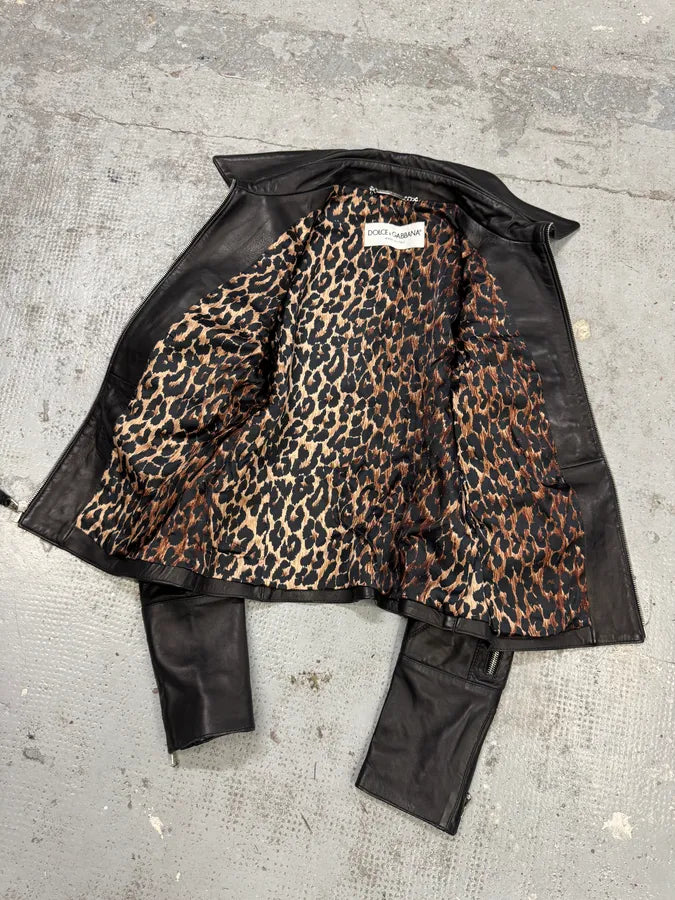 SS2002 Dolce & Gabbana Multi-Zip Cropped Leather Jacket cWjVeDR 3