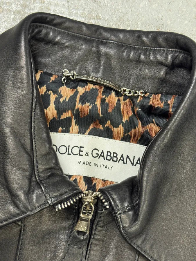 SS2002 Dolce & Gabbana Multi-Zip Cropped Leather Jacket cWjVeDR 5