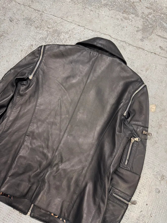 SS2002 Dolce & Gabbana Multi-Zip Cropped Leather Jacket cWjVeDR 9