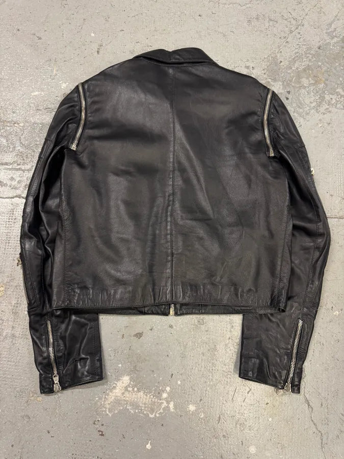 SS2002 Dolce & Gabbana Multi-Zip Cropped Leather Jacket WRBhDXH 4