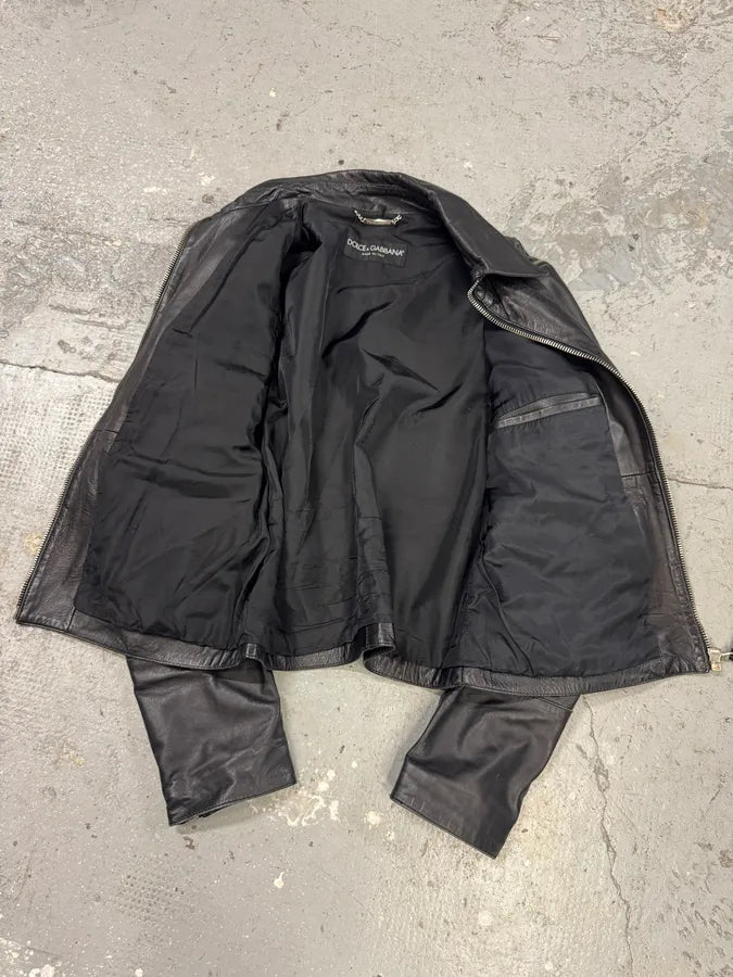 SS2002 Dolce & Gabbana Multi-Zip Cropped Leather Jacket WRBhDXH 7