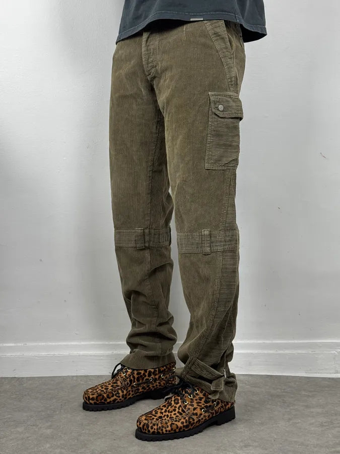 SS2002 Dolce & Gabbana Olive Green Cargo Utility Cordurroy Pants avTazeX 2
