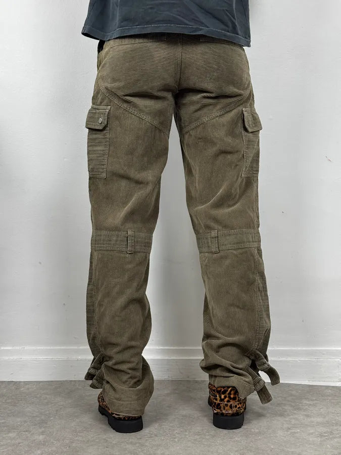 SS2002 Dolce & Gabbana Olive Green Cargo Utility Cordurroy Pants avTazeX 3