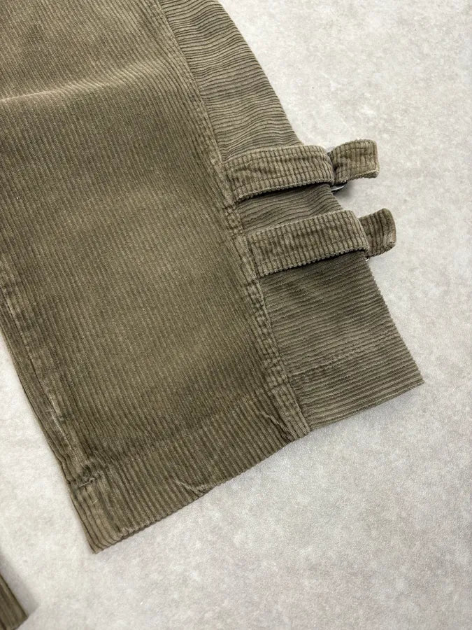 SS2002 Dolce & Gabbana Olive Green Cargo Utility Cordurroy Pants avTazeX 9