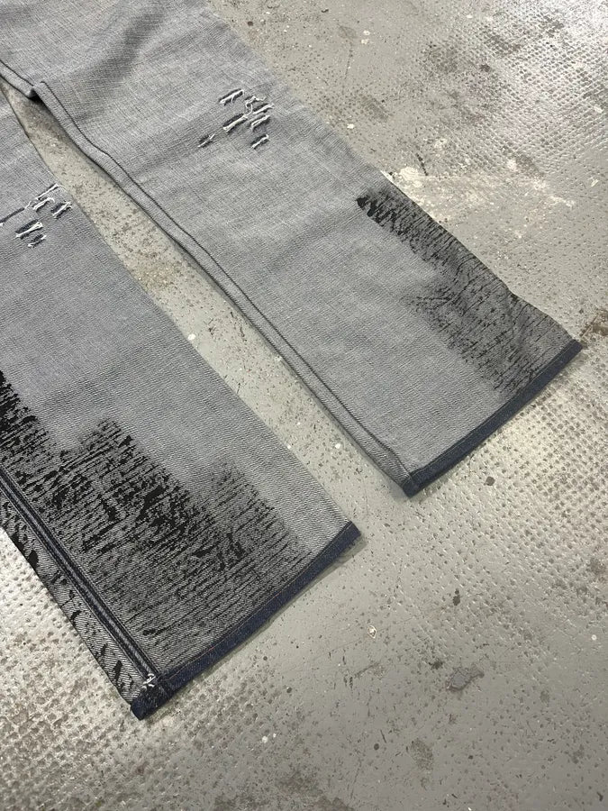 SS2002 Dolce & Gabbana Reversed Painted Effect Denim Jeans XVHkGKx 6