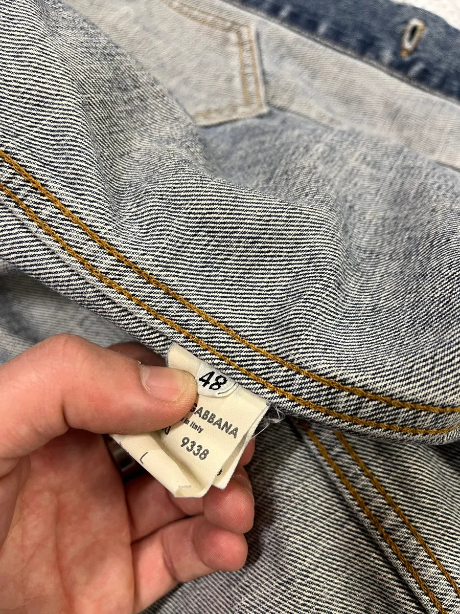 SS2002 Dolce & Gabbana Blue Painted Denim Jacket (M) (M) LdEheBl 11