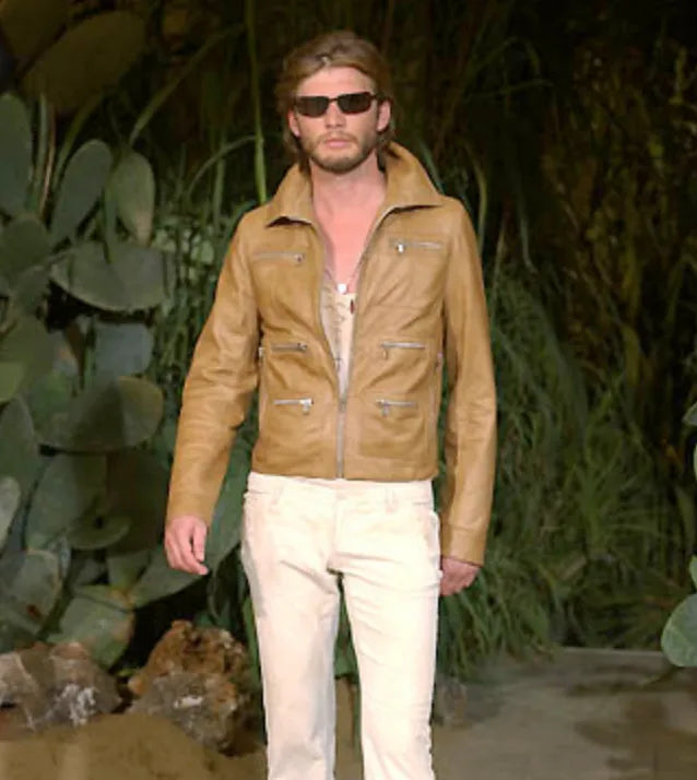 SS2002 Dolce & Gabbana Tan Leather Multi-Pocket Leather Jacket aKBxkyaQ 1