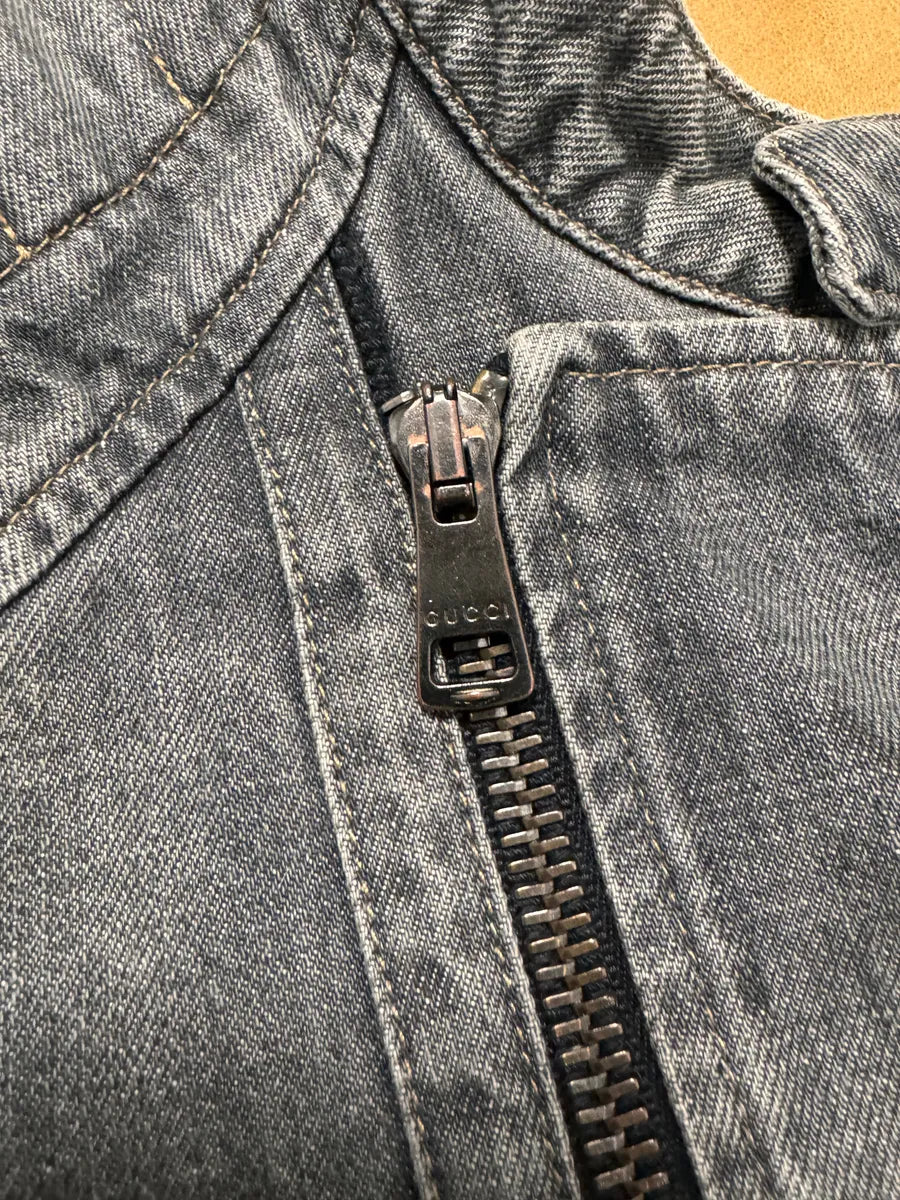 SS2002 Gucci Biker Pro Denim Jacket by Tom Ford TdbhTms 4